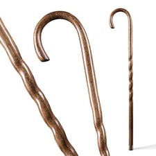 Brazos Handcrafted Wood Walking Cane, Twisted Oak, Crook Assorted Colors