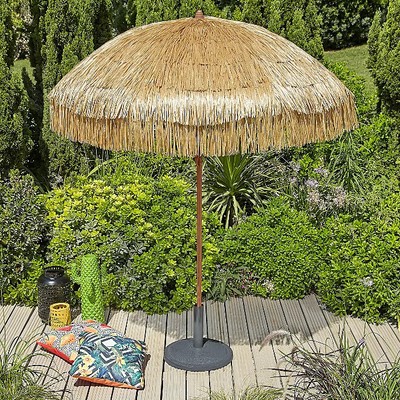 Tiki Straw Hawaii Style Parasol Outdoor Patio Garden Beach Umbrella Shade Brown Ebay