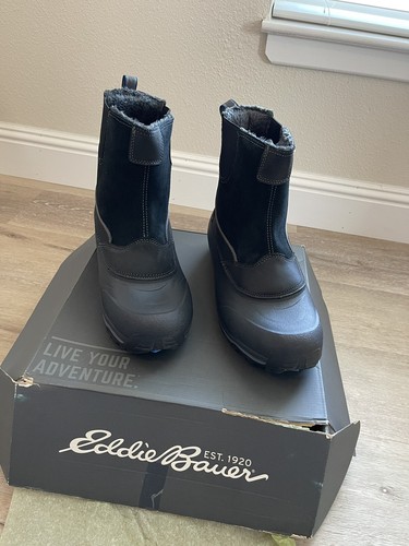 NIB Eddie Bauer Black Snowfoil Slip On 