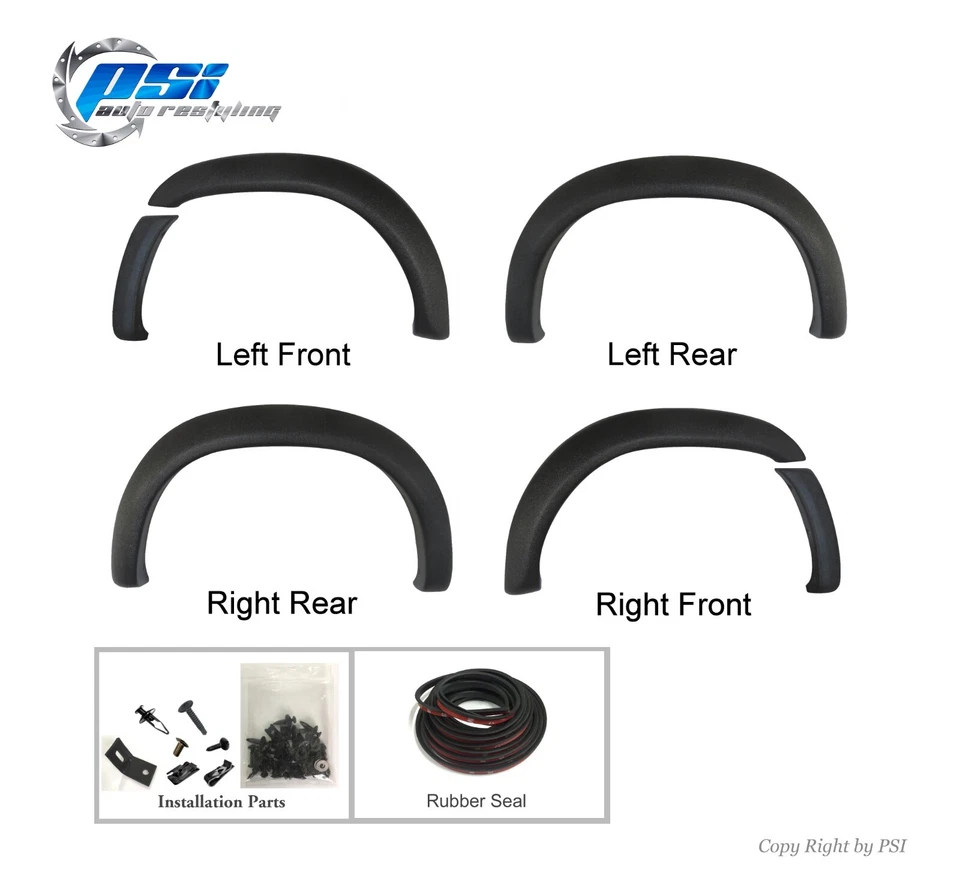 Extension Style Fender Flares Fits Toyota Tundra 2000-2006 Sand Blast Textured - Image 2 of 4