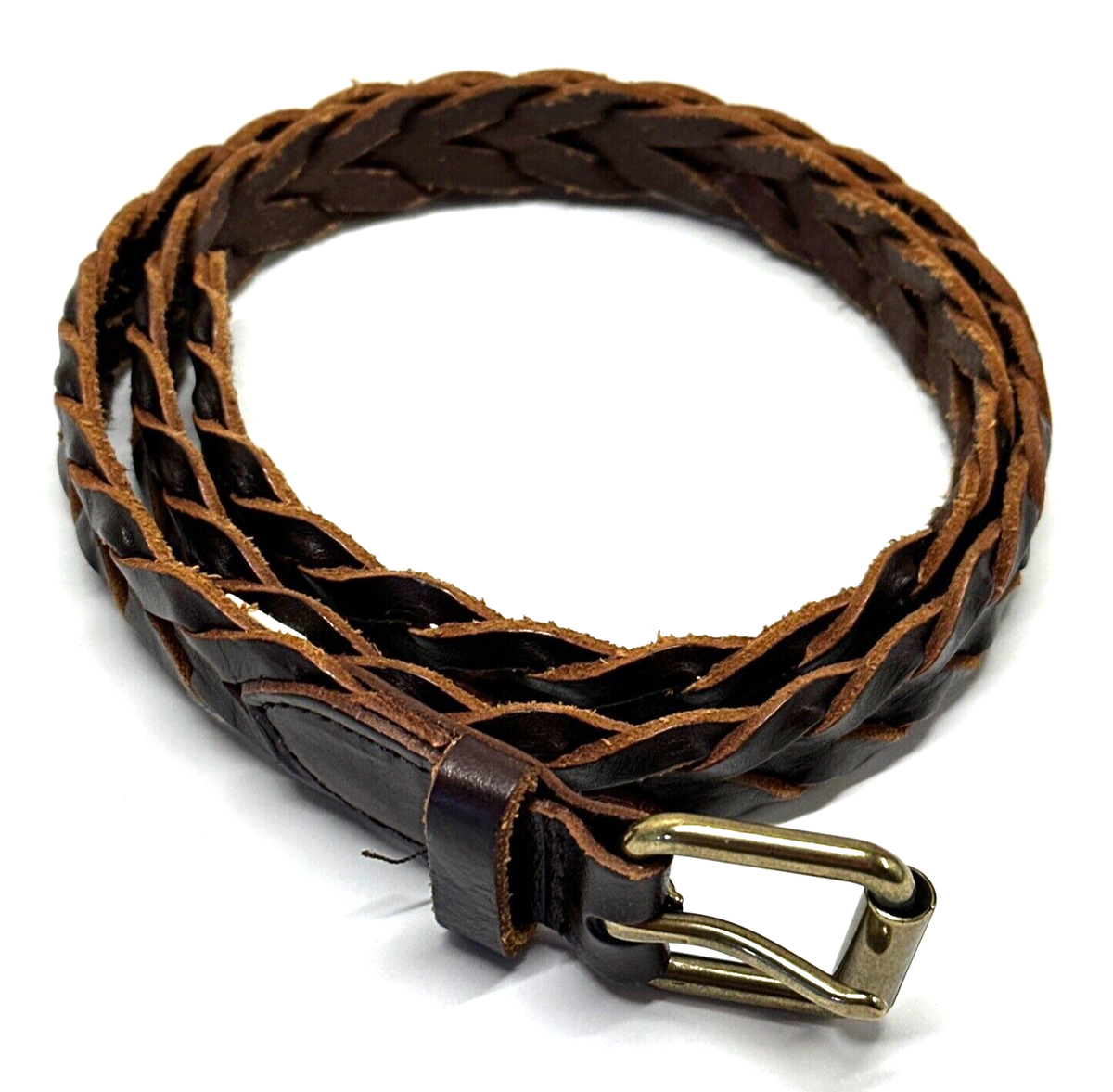 J. Crew medium brown Braided leather belt Leather Braided Belt For Men | Factory main image 2