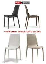 SEDIA IMPILABILE LUCREZIA POLIPROPILENE RATTAN TORTORA BAR HOTEL GIARDINO SCAB