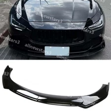 For Maserati Ghibli Front Bumper Lip Splitter Spoiler Body Kit Glossy Black CAO