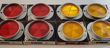 Set of 8 - Yankee Armored Style Reflector 100% Aluminum USA - 4- RED & 4- AMBER