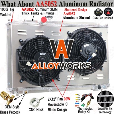 3 Row Radiator Shroud Fan For 1996-01 TOYOTA MARK II Chaser JZX100 1JZ-GTE 2.5L