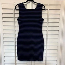 Juicy Couture Black And Blue Stripe Dress Size Medium