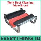 BADGER BOOT CLEANER TRIPLE BRUSH HEAVY DUTY WORK BOOT SITE SHED MUD CLEANING