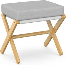 Foldable Footstool Ottoman, Modern Footrest, Makeup Vanity Stool