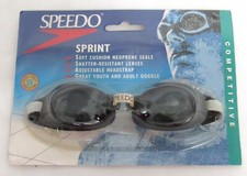 Speedo Sprint Competitive Swim Goggles Neoprene Seal, Adjustable Adult / Youth