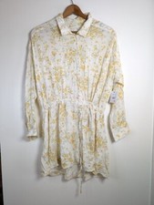 O'Neill Cover Up Large Floral Shirt Dress Boho Cottagecore Cami Tatianna NEW