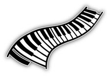 Flying Piano Keys Music Car Bumper Sticker Decal - ''SIZES''