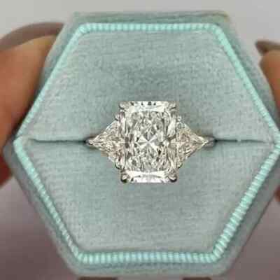 14k Gold 5.6CT Radiant Cut IGI Certified EF/VS Lab Grown Diamond Engagement Ring