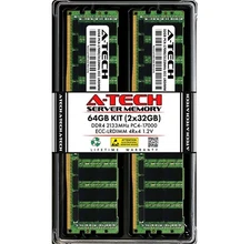 Brand New A-Tech 64GB 2x 32GB 4Rx4 PC4-17000L DDR4 2133 MHz ECC LRDIMM