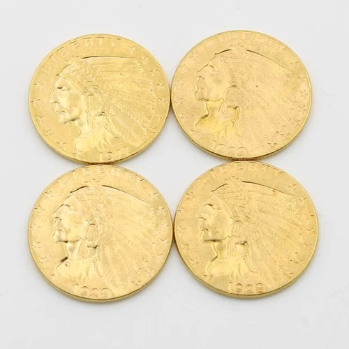 1911-1929 $2.50 Indian Head Quarter Eagle US Gold Coins NR Lot of 4 #C868-4