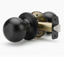 Passage Door Knob Matte Black Brushed Nickel Interior Non Locking Single 6 PK