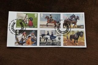 GB 2014 Working Horses Commemorative Stamps On Piece Used ex FDC