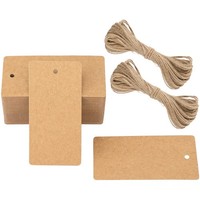 GeschenkanhäNger Kraftpapier Etiketten AnhäNger Jute Schnur 4,5X9Cm 100 StüCk