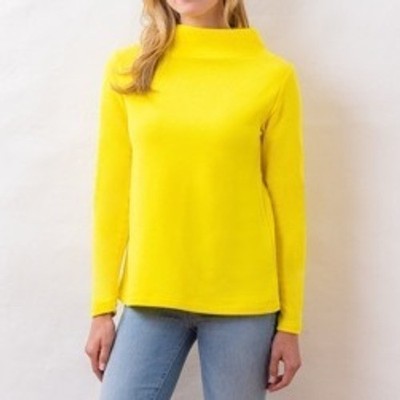 Dudley Stephens Binney Boatneck Sweater Yellow Fleece Long Sleeve Pullover Sz S