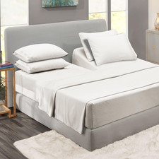 Flex Top King Sheets, 6 Piece Set - Hotel Luxury Sheets for Top Split King Bed,