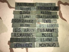 US ARMY VINTAGE BDU Shirt USED NAME TAPE Patch OD GREEN TAGS SET OF 20 OD3