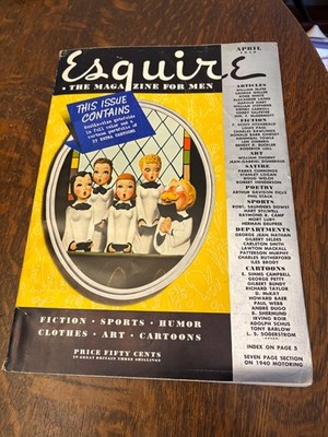 April 1940 Esquire Magazine - Complete / F. Scott Fitzgerald, Petty, car poster
