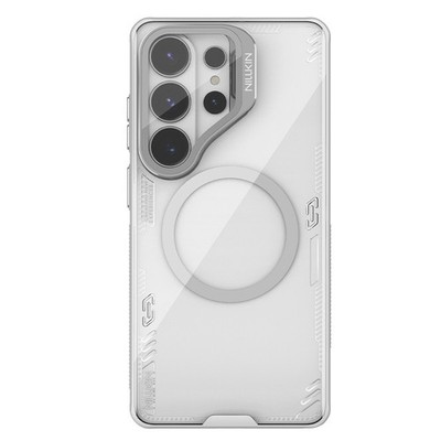 For Samsung S26 Ultra Flip Transparent Glass Cover Camera Stand Environment Case