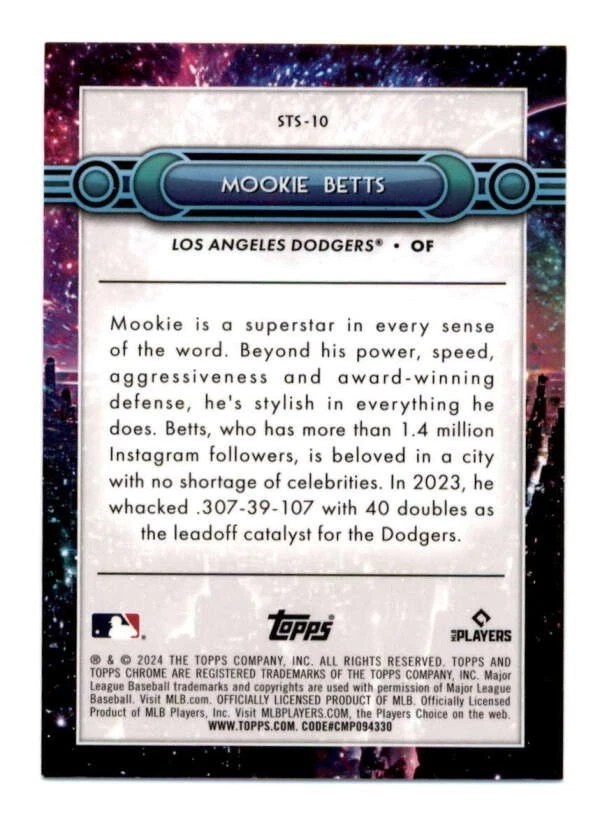 MOOKIE BETTS 2024 TOPPS COSMIC CHROME #STS-10 SWINGING FOR THE STARS SP T5727 - Image 2 of 2