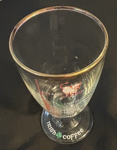 Vintage Irish Coffee Stielgläser mit Goldrand und Rezeptmaßen 4er Set - Bild 5 von 8