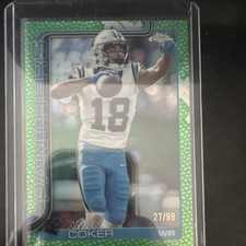 2025 Topps Chrome Jalen Coker #39 Green /99 Carolina Panthers Football