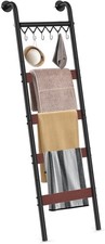 Wooden Blanket Ladder, Wall-Leaning Blanket Rack, 5 Tier Ladder Shelf, 5.6 ft...