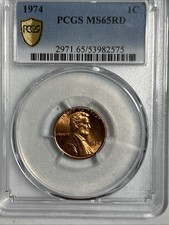 1974-D 1C RD Lincoln Memorial One Cent  PCGS MS65RD  82672691
