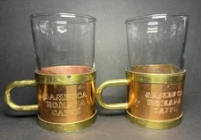 Set Of 2 Sambuca Romana Caffe Copper Espresso Barware-Vintage