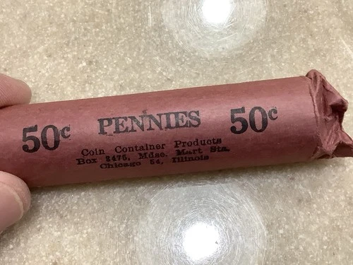 1957-D Lincoln Wheat Cent Full Roll *Retired Dealer* 50 AU Coins