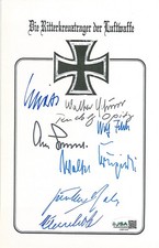 WWII GERMAN KNIGHT CROSS RECIPIENTS BOOKPLATE JSA X8 GALLAND RALL & MORE