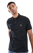 Camisa Polo ABERCROMBIE Para Hombres Talla Mediana Negra Tonal Icono Logo Don't Sweat It NUEVA