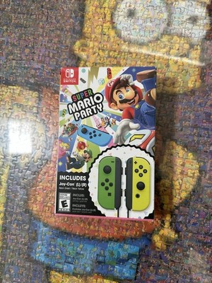 RARE Super Mario Party with Neon Green/Yellow Joy Con Nintendo Switch NEW SEALED