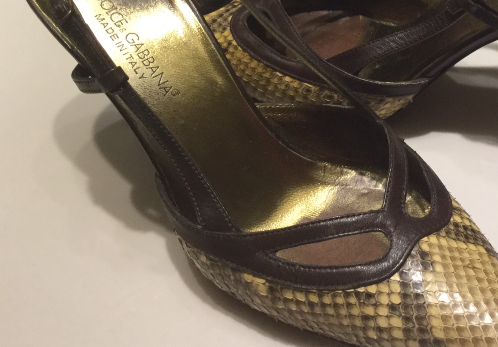 Dolce & Gabbana Authentic Python Slingback Heels … - image 5