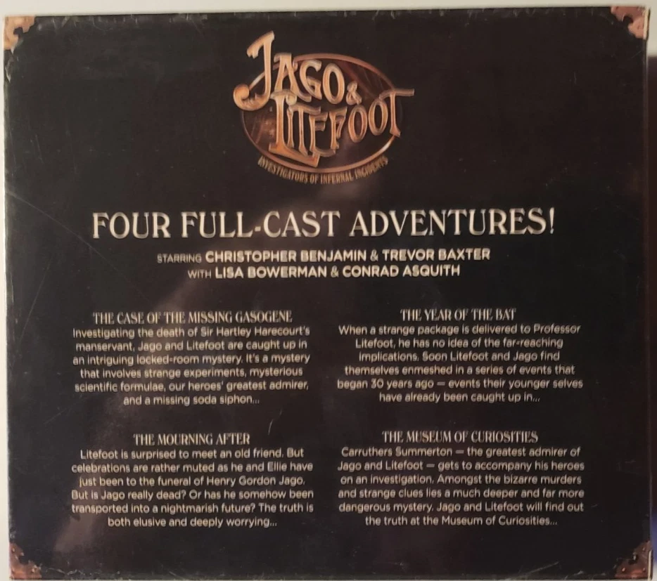 Jago & Litefoot Series 10 Doctor Who Big Finish Audio Drama CD Set SEALED NEW - Image 2 of 4