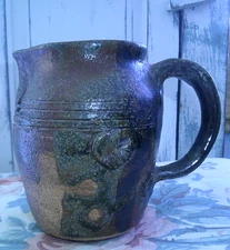 Primitive Style Hand Crafted Earthenware Clay Pitcher Gorgeous