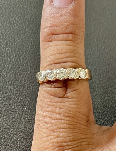 14KYGold 0,80 ctw Diamant Ehering Größe 6,5 (C58) - Bild 5 von 9