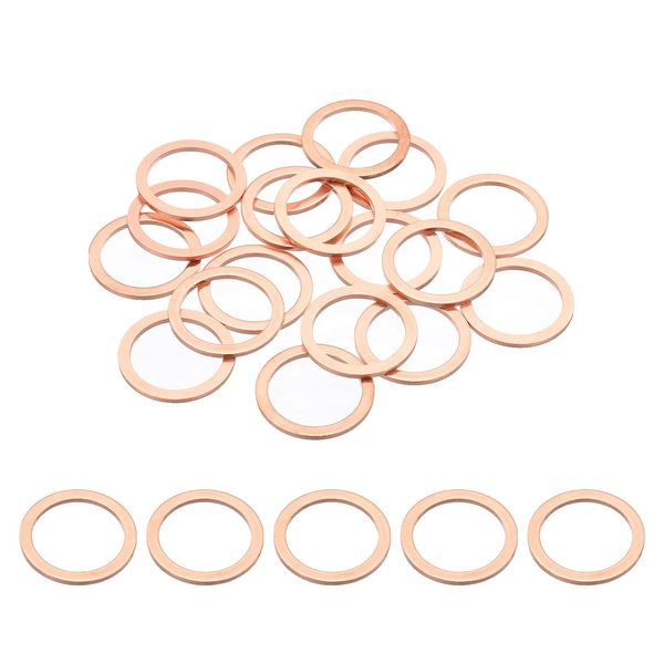 18 StüCk Unterlegscheiben M20, M20X26X1,5 Mm Kupferdichtringe Kupfer Flach Dicht-image
