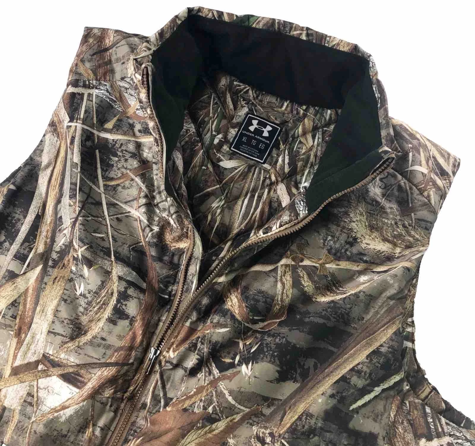 Under Armour Camo Vest Mens XL Skysweeper Down Packable Realtree Hunting Fishing