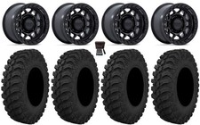 KMC Torx Bdlk 15" Wheels Bk +0mm 32" Crawler AT Tires Commander Maverick