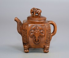 Exquisite Boxwood Teapot Pendant Decorative Crafts