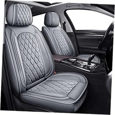 Front Car Seat Covers,2PCS Car Seat Covers Waterproof Faux 2PCS Front Gray