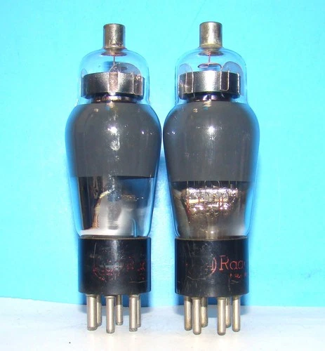 No 6D6 RCA red radio audio amplifier vintage vacuum 2 tubes valves tested ST