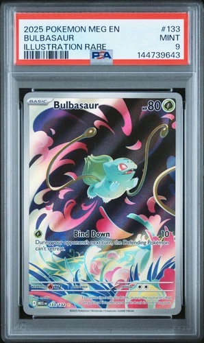 2025 POKEMON MEG EN-MEGA EVOLUTION ILLUSTRATION RARE #133 BULBASAUR PSA 9