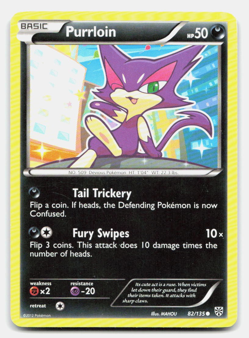 Purrloin 82/135 Common Plasma Storm Pokemon LP