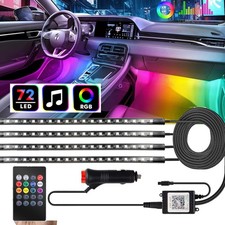 4pcs Rgb Interior Car Led Strip Lights Neon Ambient Decor Atmosphere Light Kit 4pcs Rgb Interior Car Led Strip Lights Neon Ambient Decor Atmosphere Light Kit
