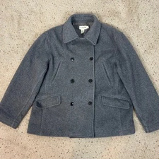 Vintage J.Crew Double Breasted Pea Coat Wool Cashmere Size XL Women's